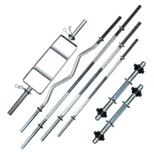 Kit Halteres Barras 1,80 1,50 1,20 W, H 2 De 40 Musculação 