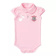 Body Corinthians Bebe Polo Rosa Torcida Baby Oficial 