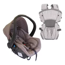 Kit Bebê Conforto Cocoon Preto Cappuccino Com Canguru Muuv