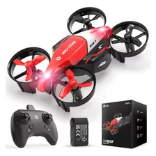 Mini Drone Holy Stone Beginner Ml2-hs210f(rd) With Transmitter Negro Y Rojo 2.4ghz 3 Baterías