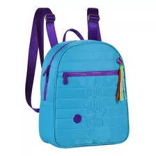 Bolsa Mochila De Costas Em Nylon Oficial Luluca Lu2864 Azul