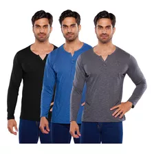 3 Pack Playera Manga Larga Jaspeada Alfani, Envio Gratis