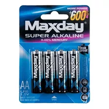 Pilas Baterias Alcalinas Aa Maxday Calidad Pack 4 Uni 1,5 V