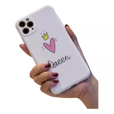 Carcasa Para iPhone Corazon Corona Queen Funda Silicona 