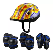 Casco + Set Protección Rodilleras Coderas Muñequeras - Otec