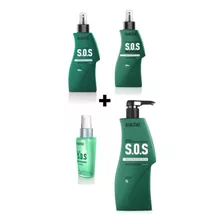 Kit S.o.s Máscara, Help Hair, Fluido E Elixir Sachê Prof.