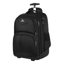 Mochila De Viaje Matein Impermeable Con Ruedas, Negro 15.6 P