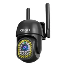 Cámara De Seguridad Qigo Qs43 Smart Home Con Resolución De 3mp Visión Nocturna Incluida Negra