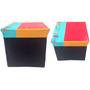 Tercera imagen para búsqueda de caja organizadora plegable asiento puff almacenamiento pouff
