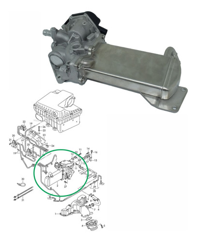 Valvula Recirculacion Egr Con Radiador Volkswagen Amarok-t5  Foto 5