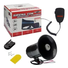 Sirena 3 Tonos Con Megafono 150w, 12v, Dezzer + Soporte