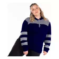 Blusão Feminino Plus Size Moletom Inverno Frio Preto 103829