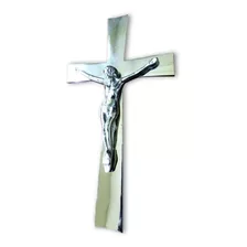 Crucifixo Ponta Larga 15 Cm Metal Cromado Para Túmulo