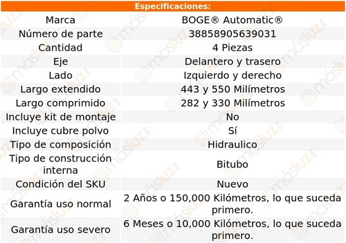 Set 4 Amortiguadores Boge Reliant Fwd L4 2.5l 86 Al 89 Foto 2