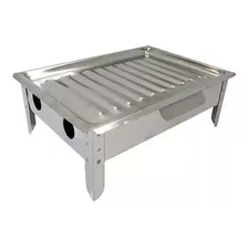 Brasero De Mesa Brogas Acero Inox Parrilla Bandeja Asado