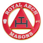 Royal Arch - Emblema Masnico Redondo Para Auto, Rojo Y B