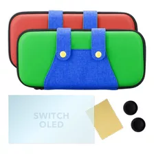 Mario & Luigi Funda Switch + Mica + Thumbs Grips | Envio Gratis | Protector Case Estuche | Para Switch «normal» No Lite