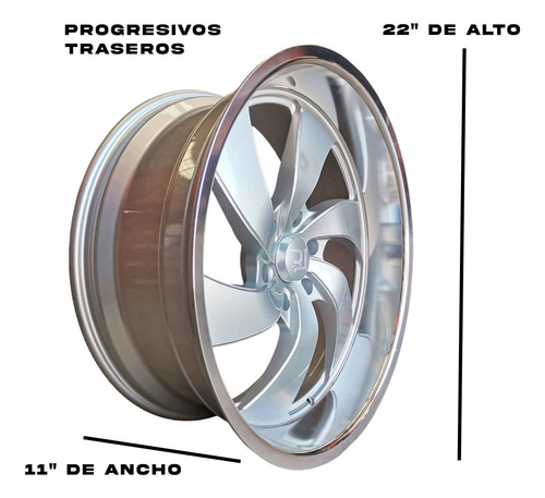 Rines 22  Progresivos | 22x9/11 6x139 | Chevrolet-gmc | 2pzs Foto 4