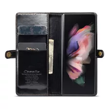 Flip Caseme Couro Para Galaxy Z Fold 4 - Magnético E Cartão