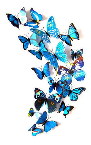Borboletas Decorativas Azuis 3d Kit Jardim Festa Decoração