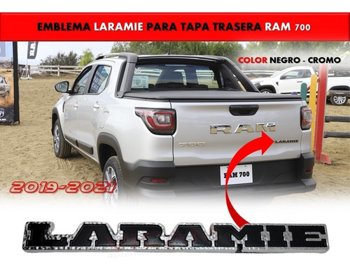 Emblema Para Cajuela Dodge Ram 700 Laramie 19-21 Negro/crom Foto 2