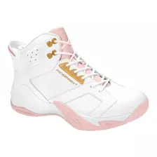 Tenis Basketball Prokennex W531 Blanco Con Rosa Para Mujer