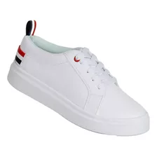 Tenis Moda Mujer Stfashion Blanco 23503501 Tacto Piel