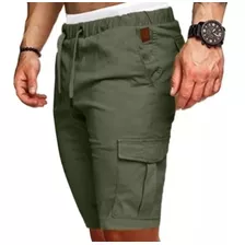 Bermuda Cargo Hombre Gabardina Elastizada Urban Casual