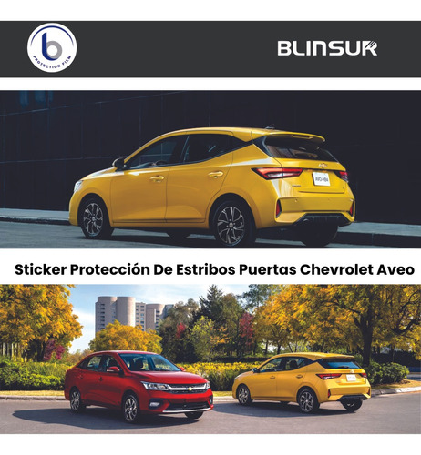 Sticker Proteccin De Estribos Puertas Chevrolet Aveo Foto 2