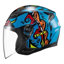 Capacete Aberto Texx Ugello Hunger Azul (60) Tamanho Do Capacete 60