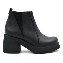 Botas Botitas Mujer Cuero Base Plataforma Confort Moda 750ne