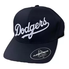 Gorra Dodgers Negra Flexfit Delta Repelente Al Agua