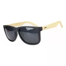 Óculos De Sol Masculino Quadrado Madeira Clássico Bamboo Cor Preto Cor Da Armação Preto Cor Da Lente Preto