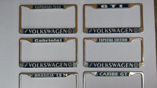 Volkswagen Porta Placa Metal Personalizable Azul 2 Piezas Foto 7