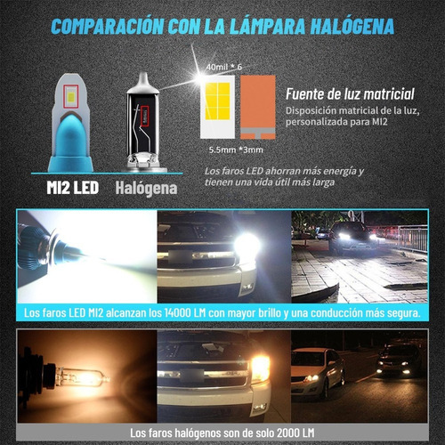 Kit Faros Auto Led De 16000 Lm Para Vw Luz Alta Y Baja Foto 4