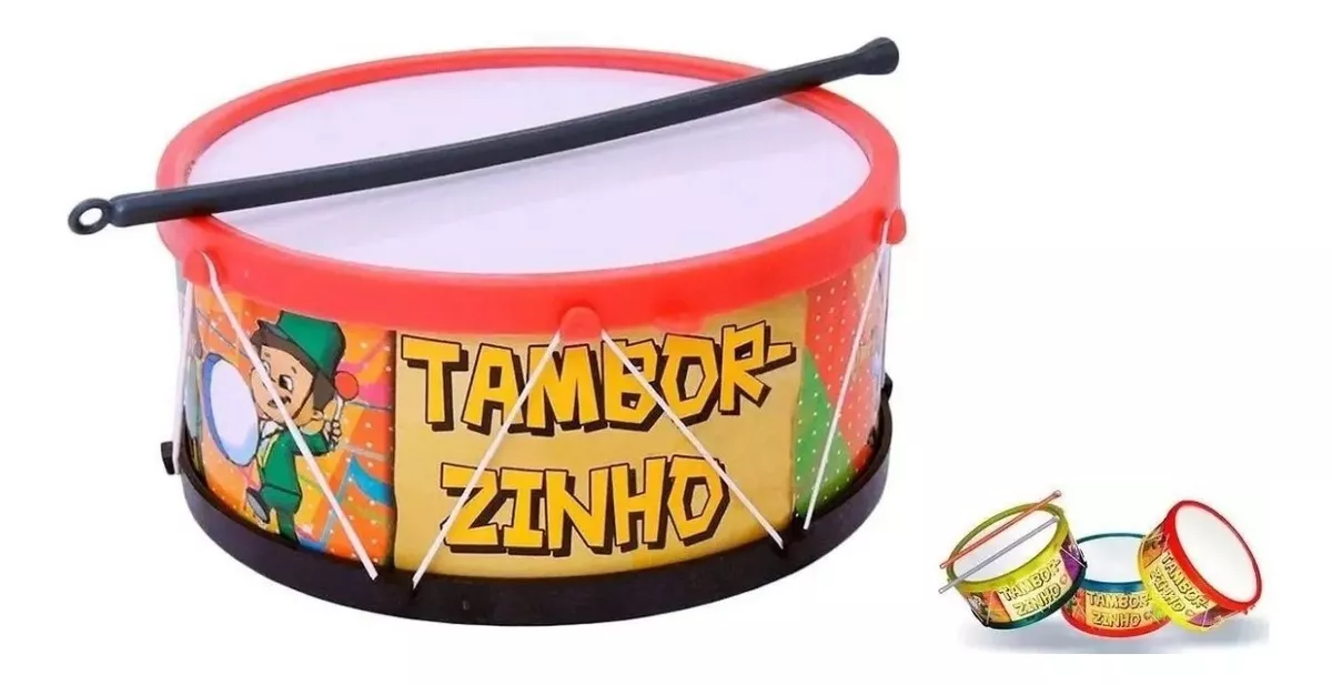 Kit 6 Tambor Infantil Brinquedo Educativo Musical Atacado