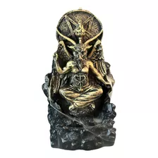 Incensário Cascata Baphomet - Decoração Em Resina Cor Dourado Baphomet Cascata