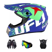 Casco De Moto Con Guantes Lentes Máscarade Para Todoterreno