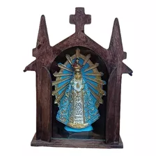 Capilla De Madera Virgen De Luján 12 Cm - Irrompible
