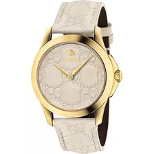 Gucci Quartz Gold-tone And Leather Casual White Watch (model