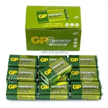 Caja X10 Pilas Baterías Cuadradas 9v Carbón Gp Greencell
