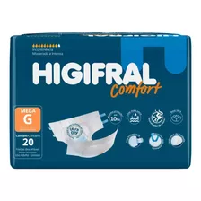 Fralda Geriátrica Higifral Comfort Mega G Com 20 Unidades