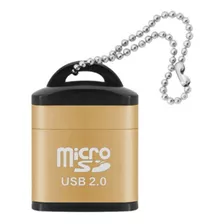 Mini Adaptador Lector De Tarjetas Micro Sd Dorado