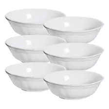 Bowl Compotera Porcelana Blanca Verbano Línea Vanna X6