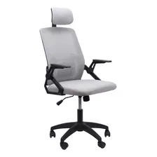 Silla De Escritorio Boen Yt-588 Ergonómica Gris Y Negra Con Tapizado De Mesh