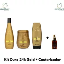 Kit Ouro 24k Gold Home Care + Cauterizador 35ml - Clorofitum