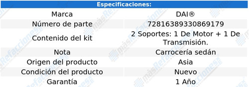 Kit Soportes Motor-caja 2 Piezas 207 Compact L4 1.6l 09 Dai Foto 2