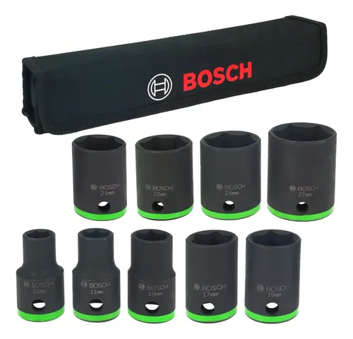 Juego De Bocallaves Alto Impacto En 1/2 Bosch 9 P. C/estuche Negro