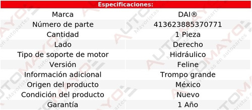 Tacn Soporte De Motor Der Dai 207 L4 1.4l Peugeot 00-11 Foto 3