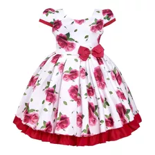 Vestido Infantil Floral Pink Aniversário Moda Evangélica